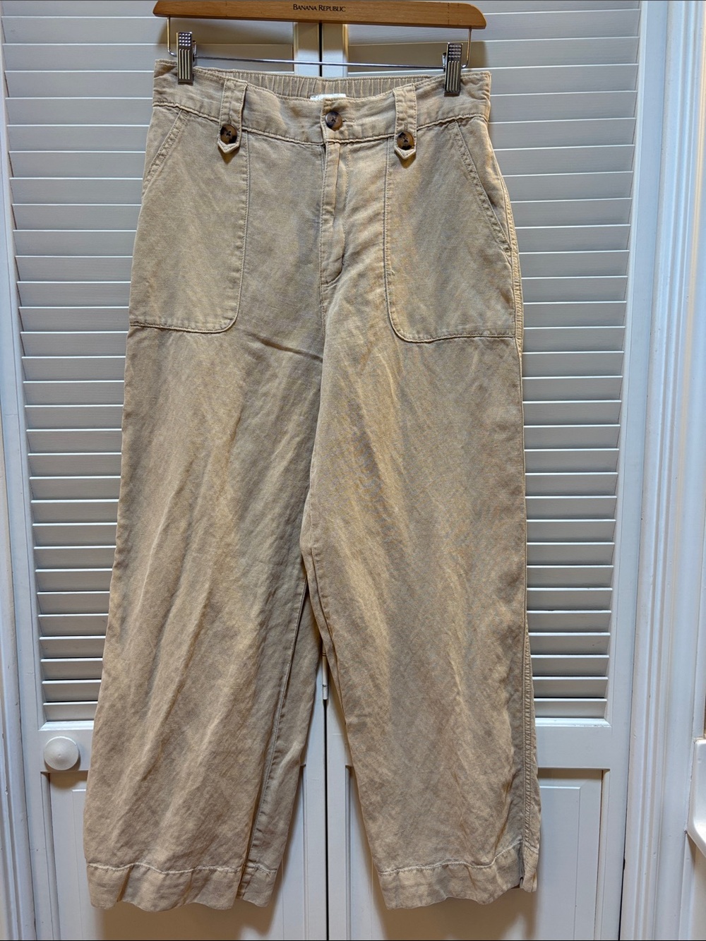 Cynthia Rowley Beige Wide-Leg Chinos